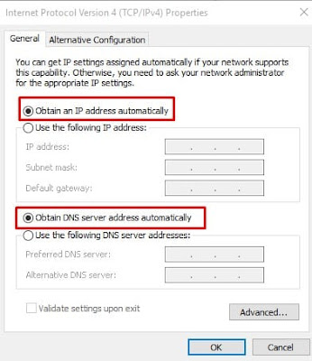 'Ethernet tidak memiliki konfigurasi IP yang valid' 'Ethernet tidak memiliki konfigurasi IP yang valid'