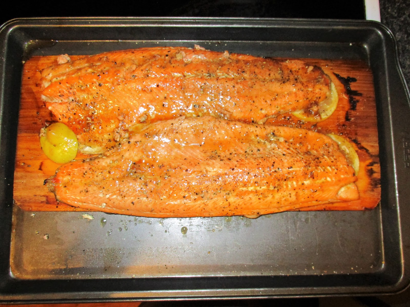 Christine's Cooking Grilled Cedar Plank Steelhead Trout
