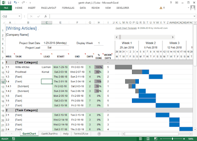 gantt-chart-5 template manajemen cetak biru Excel gratis