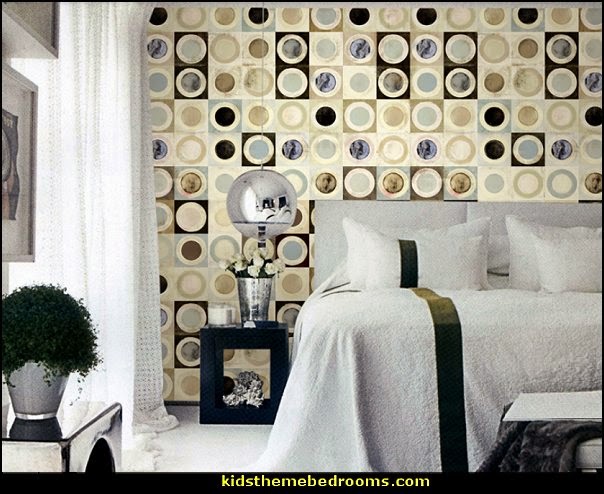 polka dot bedroom decorating ideas - polka dot wall decals -  polka dot bedroom theme - bedroom circles - polka dots decor  - polka dot wall murals - polka dot bedding - Polka Dot decals - polka dot walls -