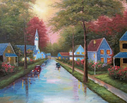 rainy oil painting driving paintings cottage class tygarts 1964 valley american landsc counting 50th down unnamed artist print