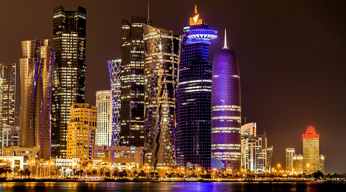 Doha Qatar Night Sky line ~ Qatar Photo Gallery-Picture Around Qatar