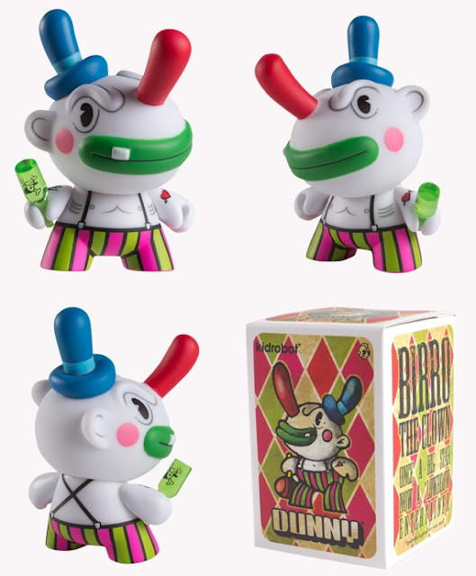Kidrobot - Birro the Clown 3 Inch Dunny and Packaging by Chauskoskis