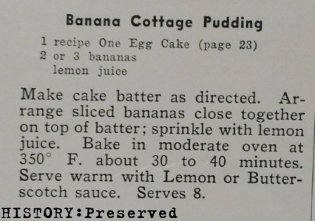 Vintage Banana Tuesday Day 19 Banana Cottage Pudding