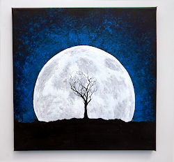 moon paintings trees night canvas tree acrylic moonlight moonlit blues proud 12x12 selling another need
