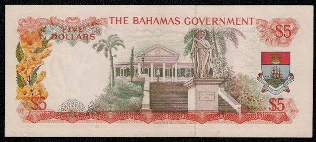 Bahamas five dollar note money Bahamian Dollars