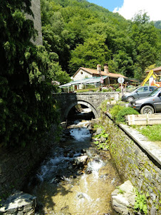 Rilska River stream flowing   near Rila Monastery.