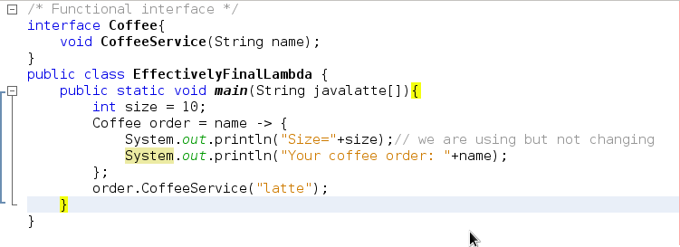 Java-Latte: Lambda examples and Effectively Final in Java 8