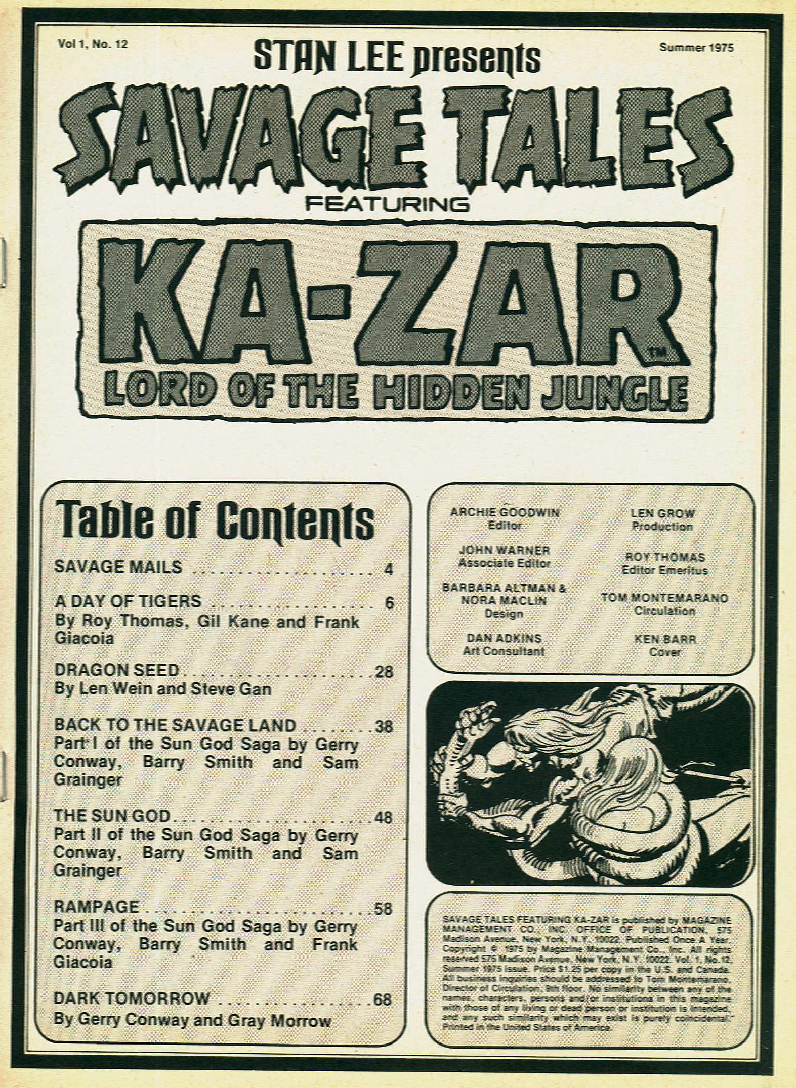 Read online Savage Tales comic -  Issue # Annual 1 - 3