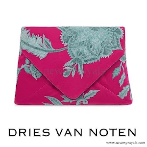 Queen Mathilde DRIES VAN NOTEN - Floral jacquard silk clutch