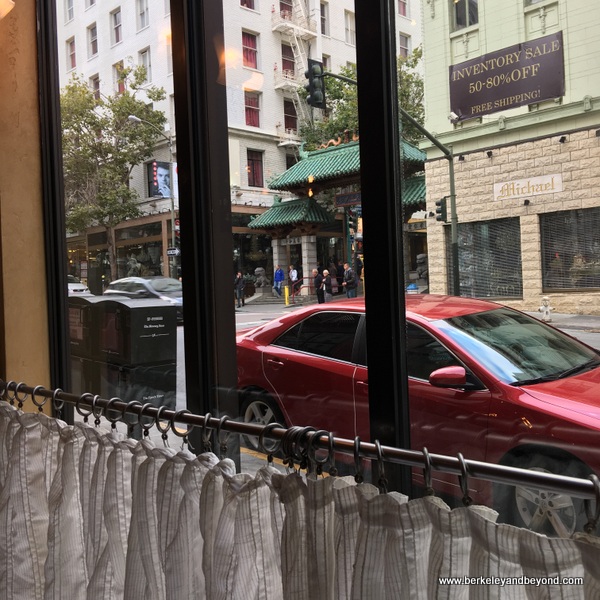 Chinatown gate seen from Cafe de la Presse in San Francisco, California Chinatown gate seen from Cafe de la Presse in San Francisco, California