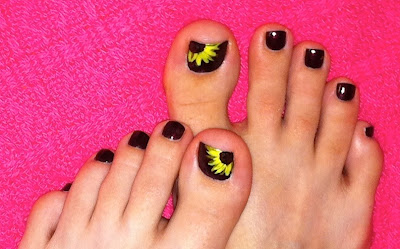 wildflower, nail art, sunflower, orly, opi, flower, toes