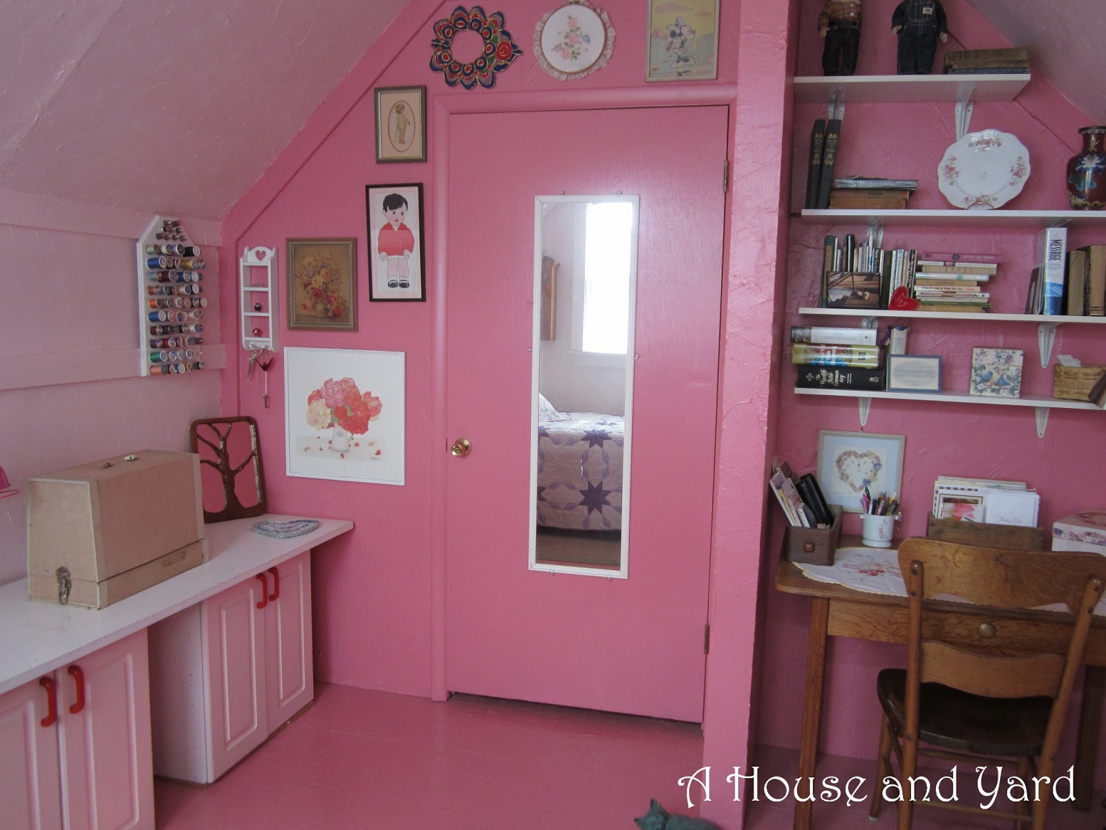 A House And Yard My Mom S Famous Pink Room The Walls Are Pink Floor Is Ceiling Well Of Course