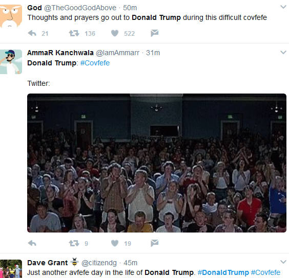 'Life covfefes at you fast': Donald Trump's unfinished tweet ignites the internet 61