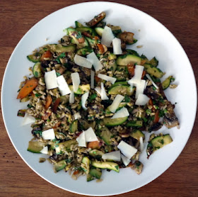 fried rice with zucchini carrot and mushroom