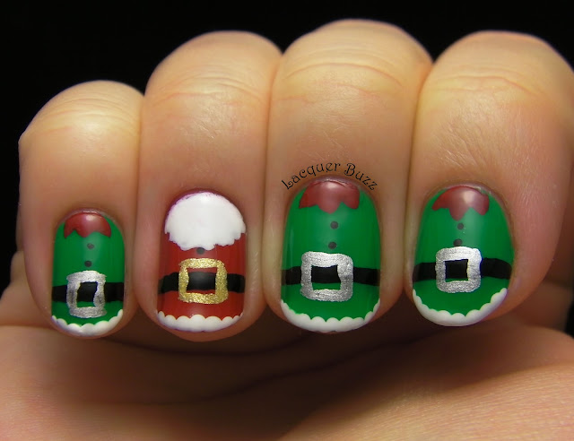 Lacquer Buzz: Winter Holiday Challenge: Santa and Elves