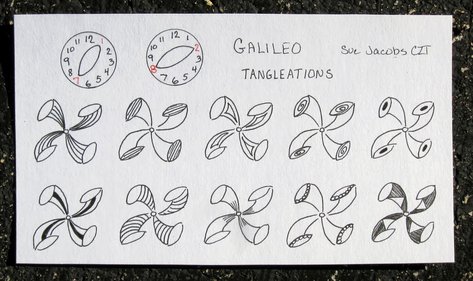Sue's tangle trips: Galileo - new tangle pattern