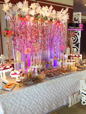 Cherry Blossoms themed Wedding Dessert Buffet