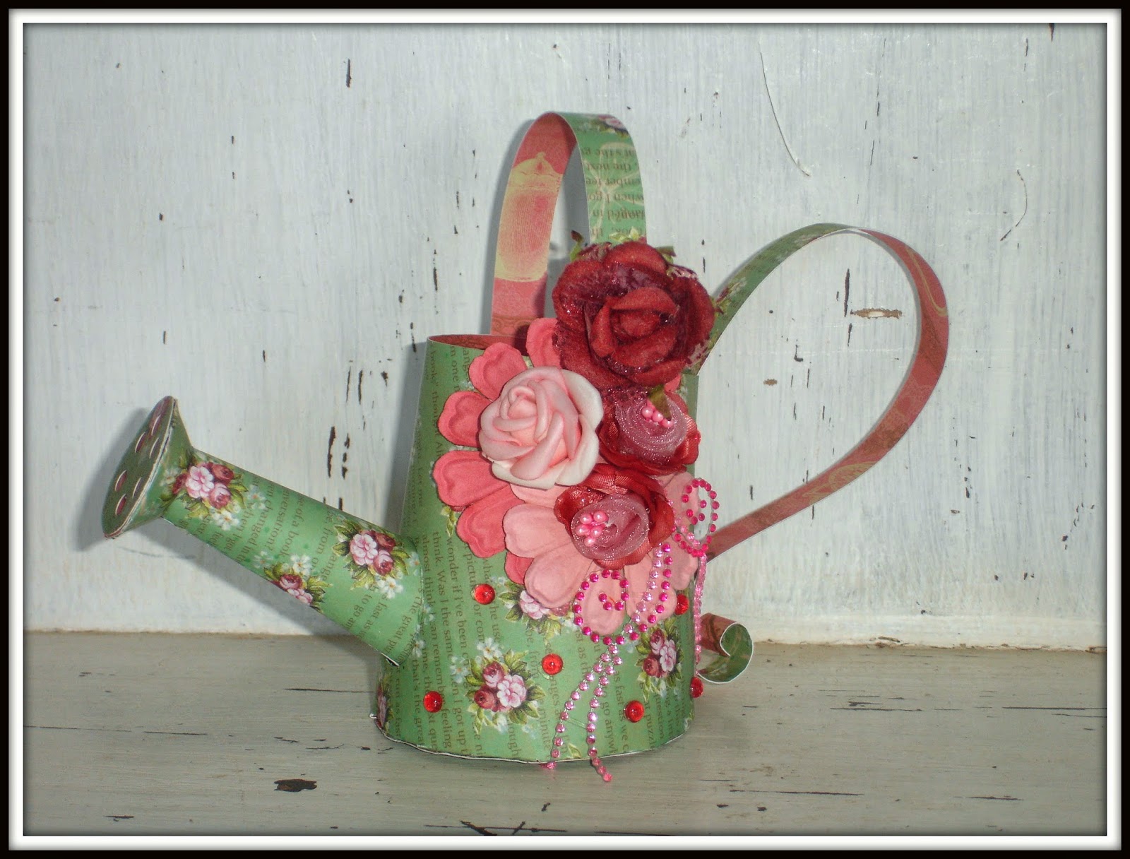 ScraPerfect How to Make a Beautiful Decoupaged Watering Can Centerpiece
