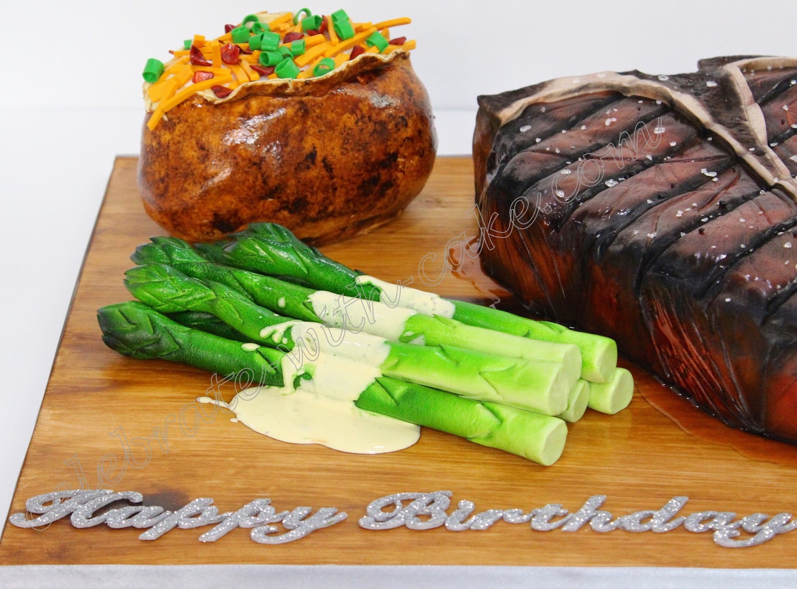 Tbone Steak, Asparagus and Potato Cake
