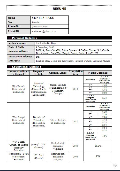 Resume Career