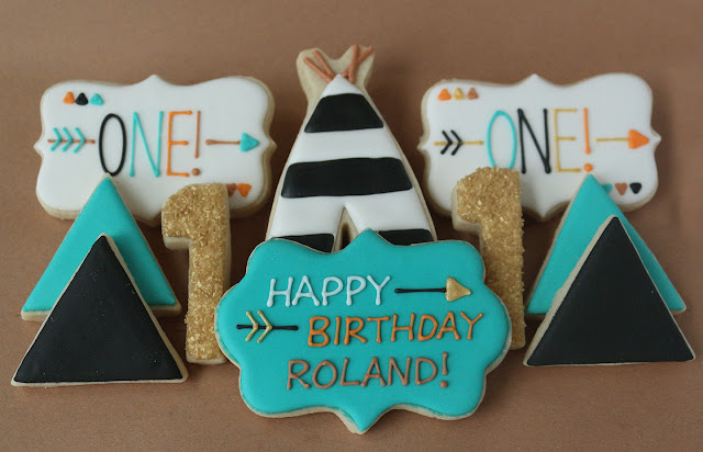 pumpkin pow wow first birthday party cookies