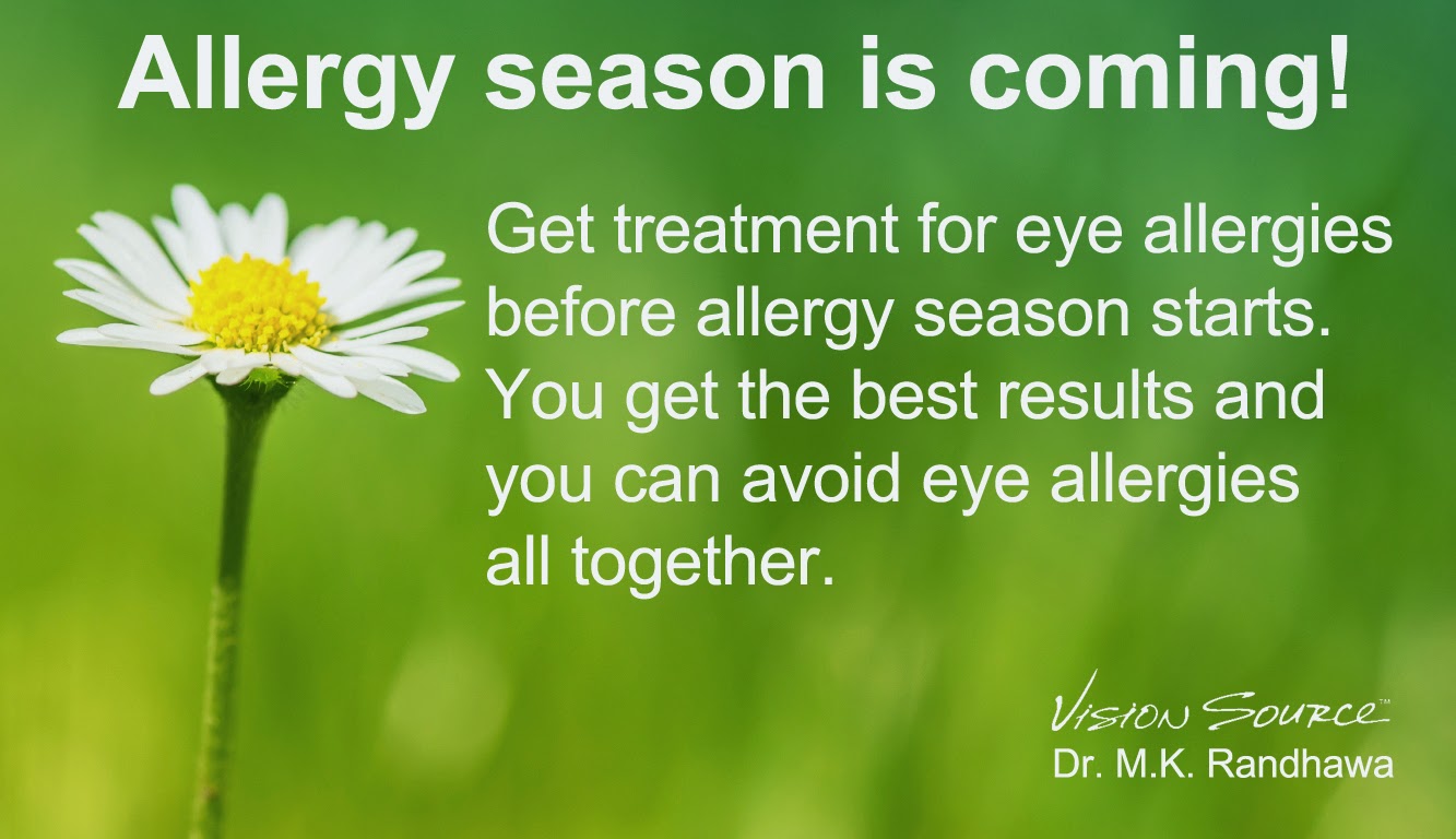 For the best results get treatment for eye allergies before allergy season begins.  You get the best results and you may be able to avoid the itch and burning of eye allergies completely.