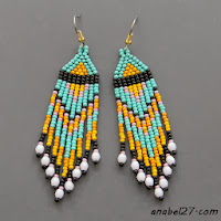 Серьги - 173 / 365 серьги из бисера бирюзовые seed bead earrings