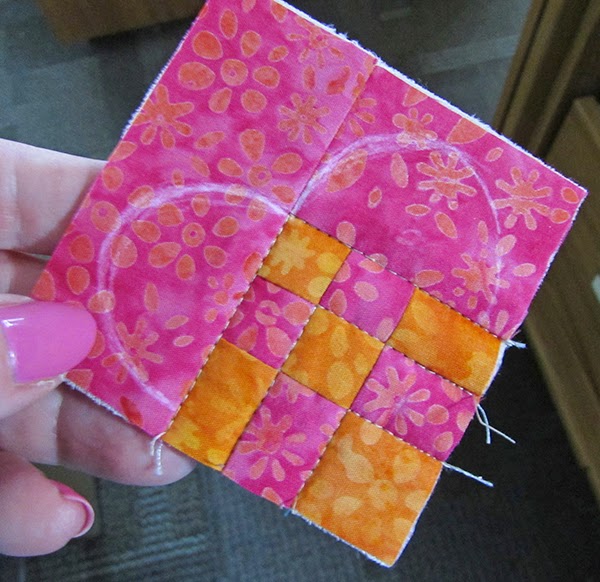 tutorial to make a quilted Valentines pin