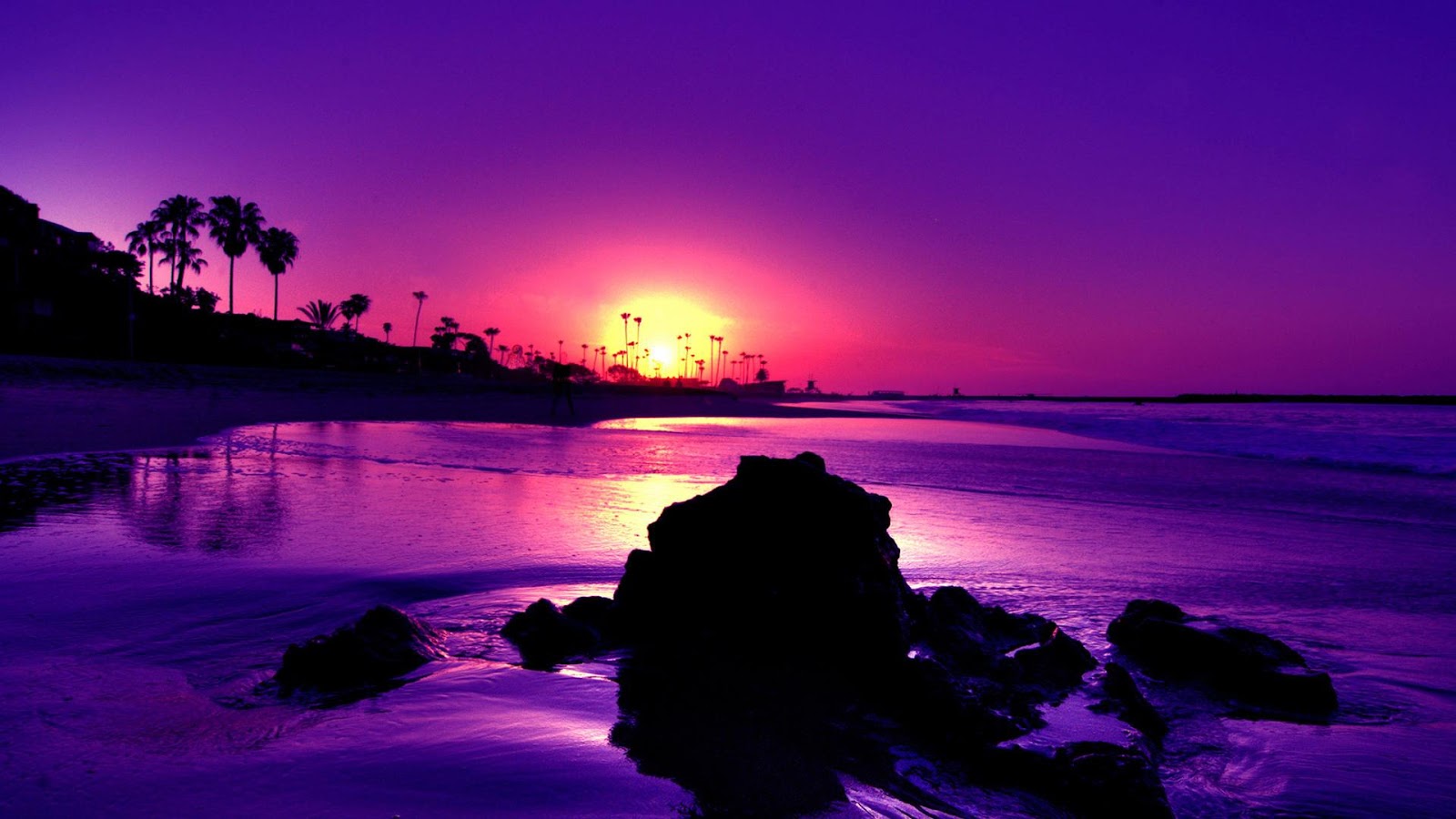 Sunset Wallpaper Hd Purple 1920x1200 Purple Beach Sunset 4k 1080p