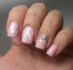 gel sensationail pink polish nail breast cancer awareness chiffon nails
