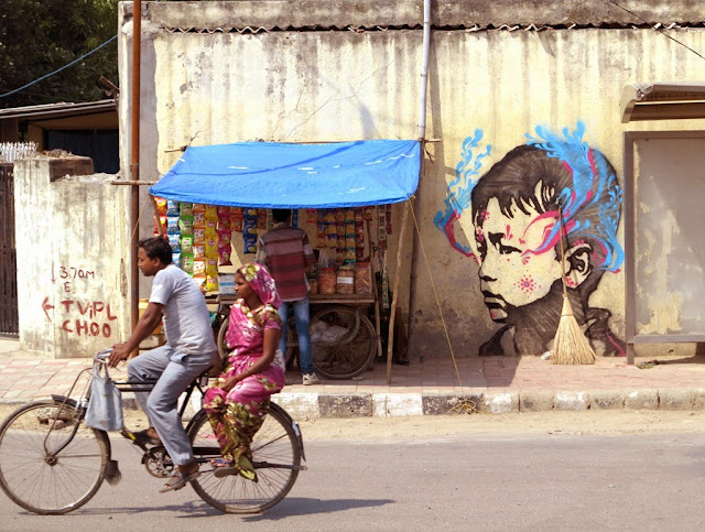 Colombian Street Artist Stinkfish Visits India Where He Dropped Several new Pieces. 6