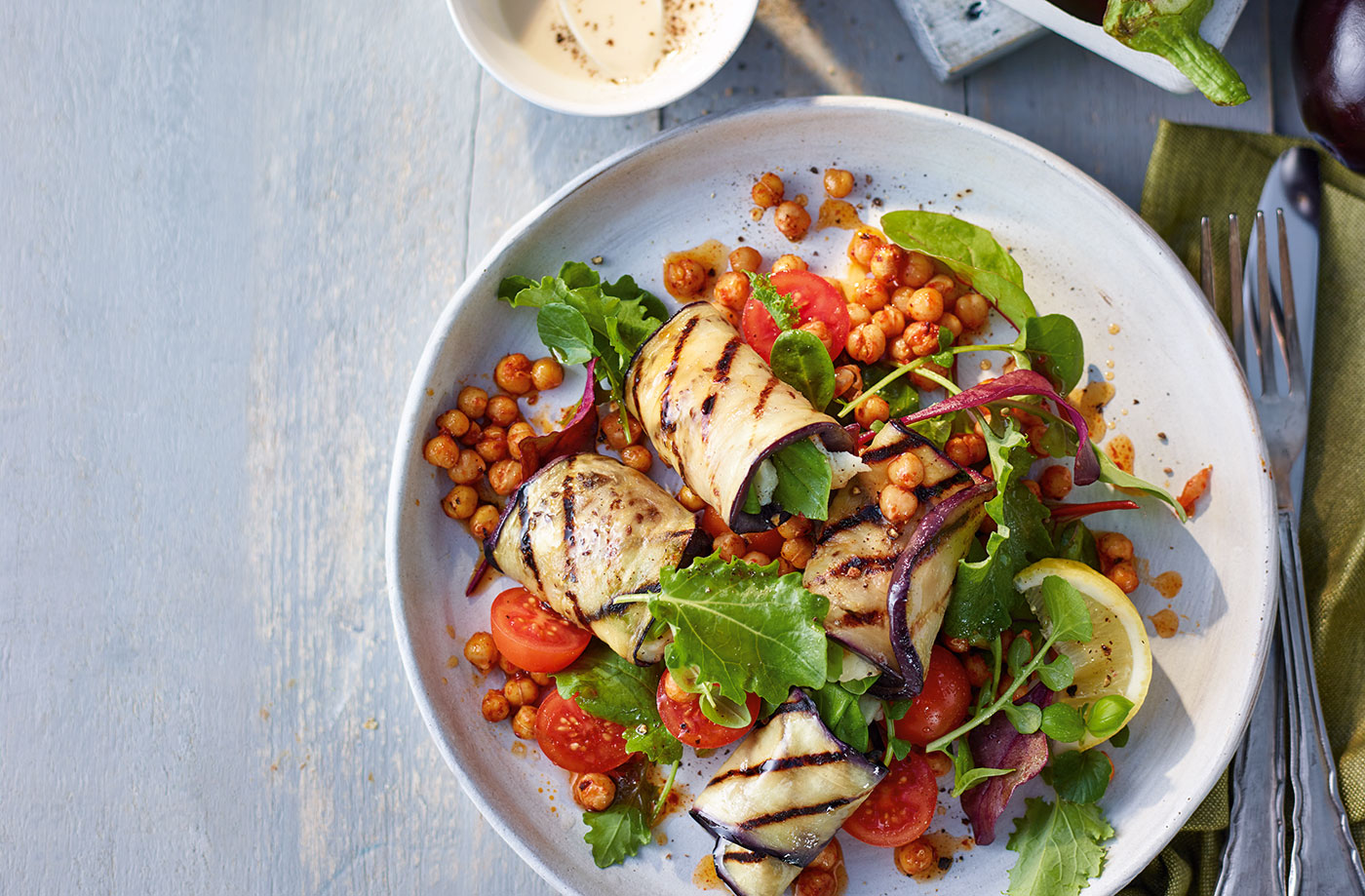 The Low Carb Diabetic Aubergine/ Eggplant and halloumi rolls with