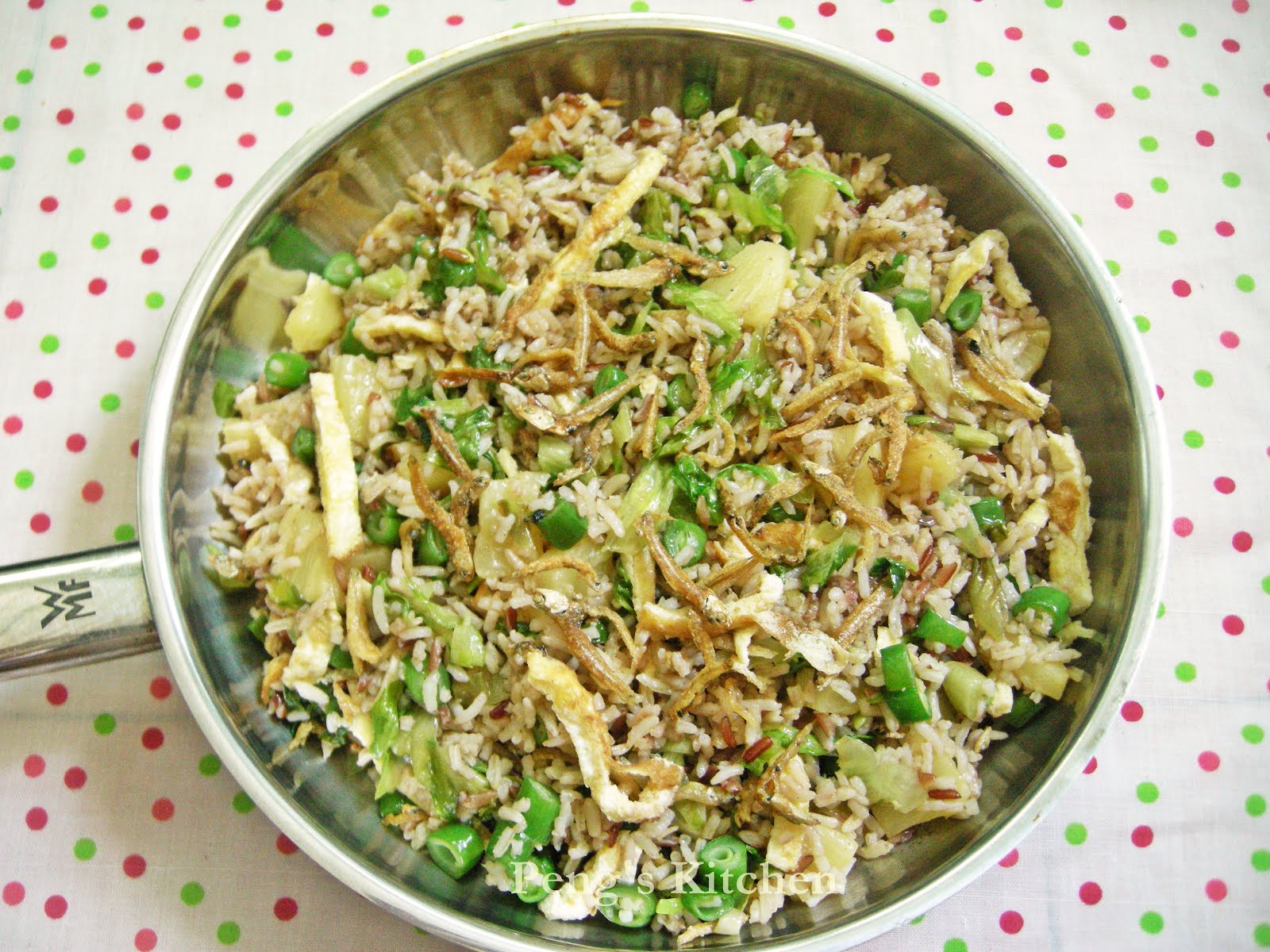 Peng's Kitchen Anchovy Fried Rice with Beans & Lettuce