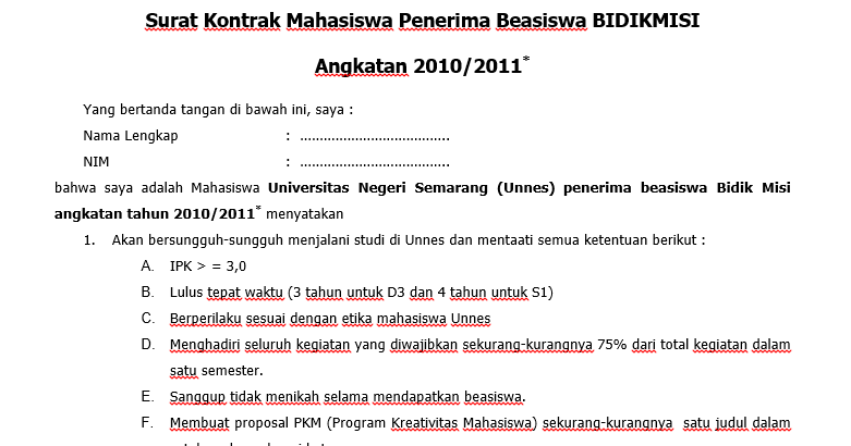 Delapan Poin Kontrak Bidikmisi Catatan Sang Bidikmisi Ke 3