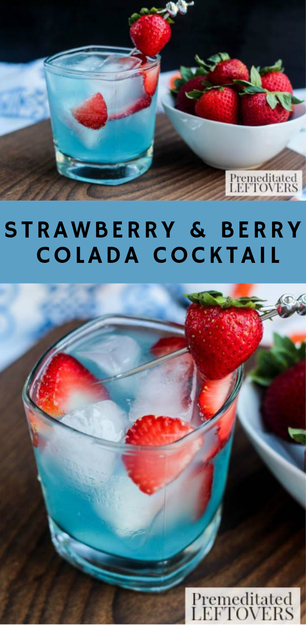 Strawberry & Berry Colada Cocktail #strawberry #drink #cocktail