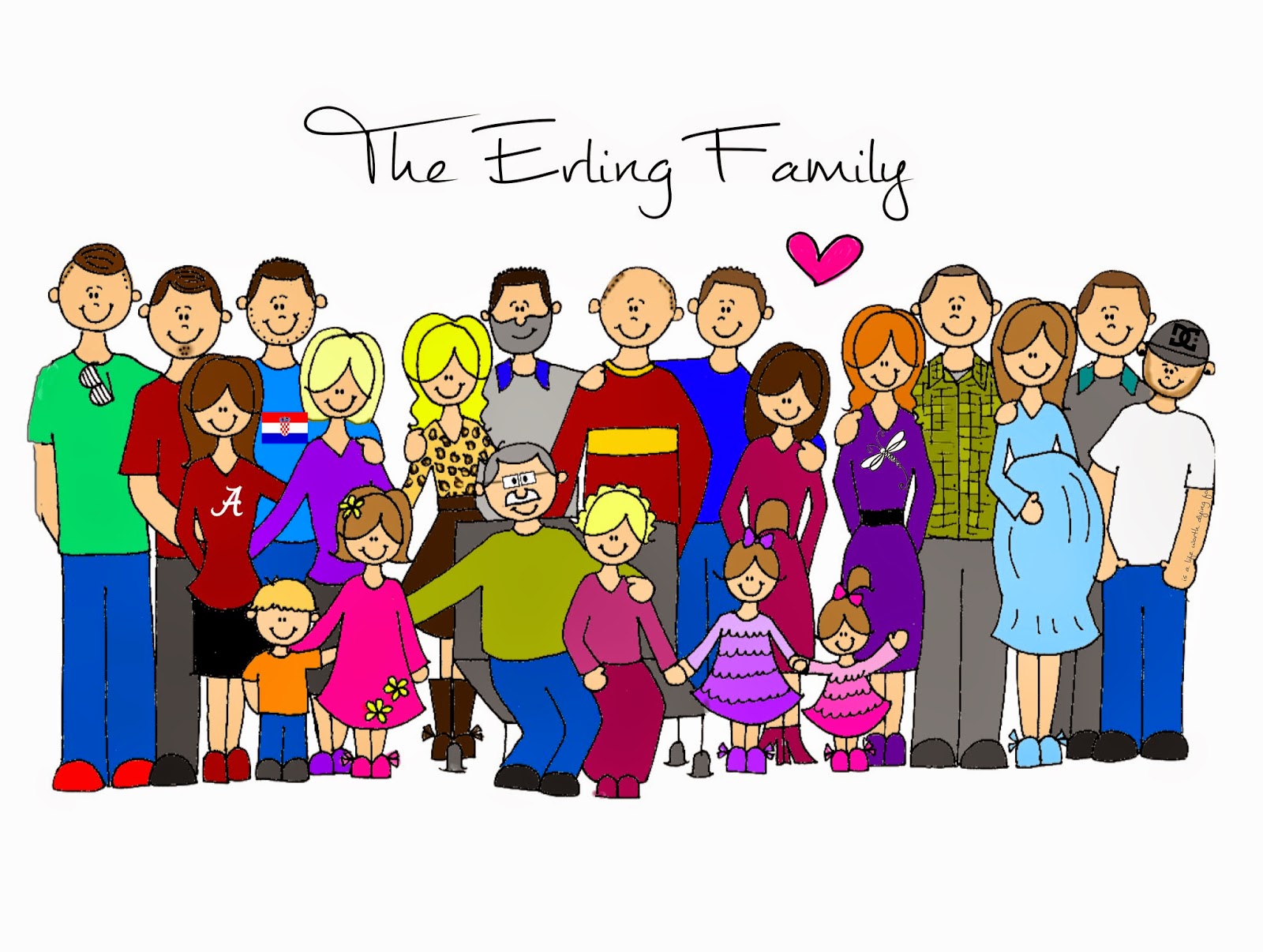 Custom family stick figure pictures