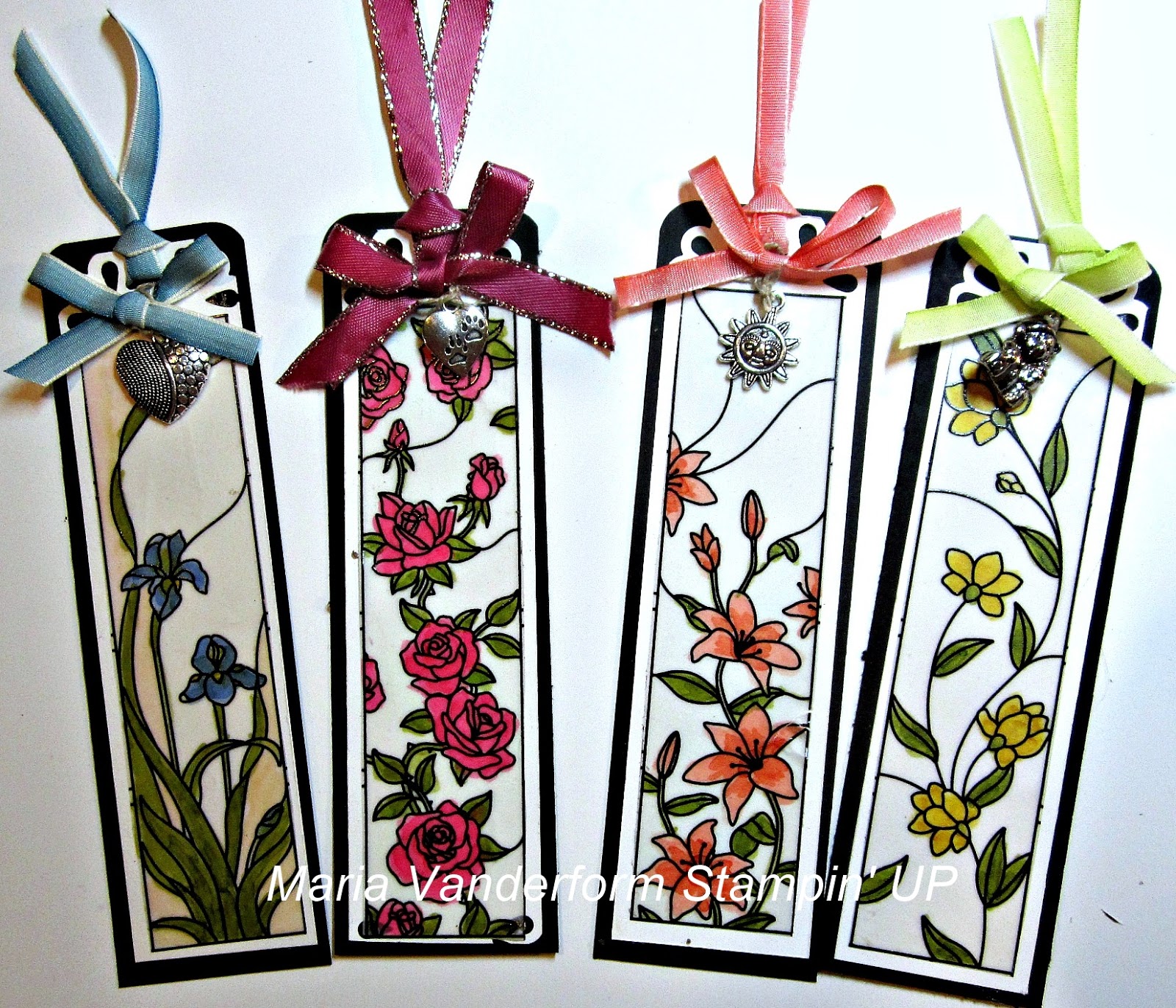 Crafty Maria's Stamping World Stained Glass Bookmarks