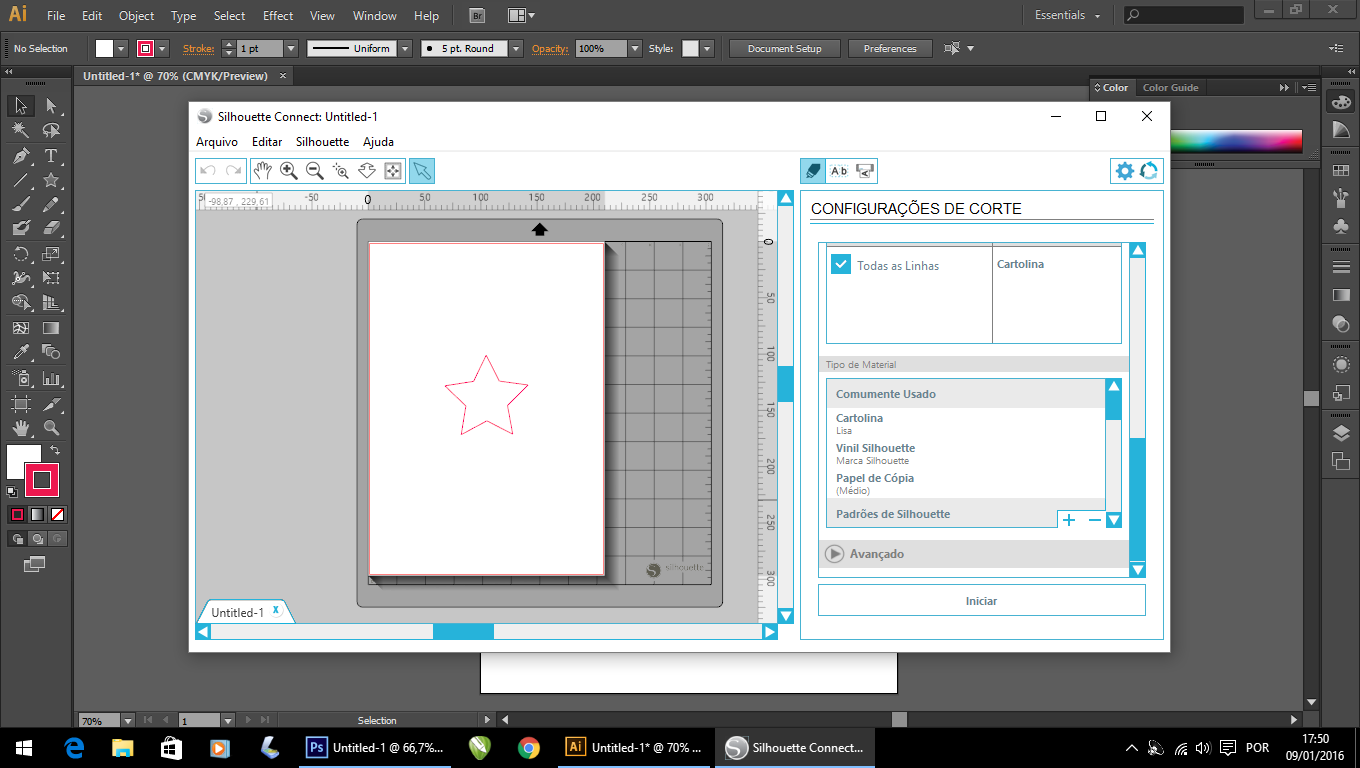Paixão por papel. Usando Silhouette Connect nos programas Illustrator