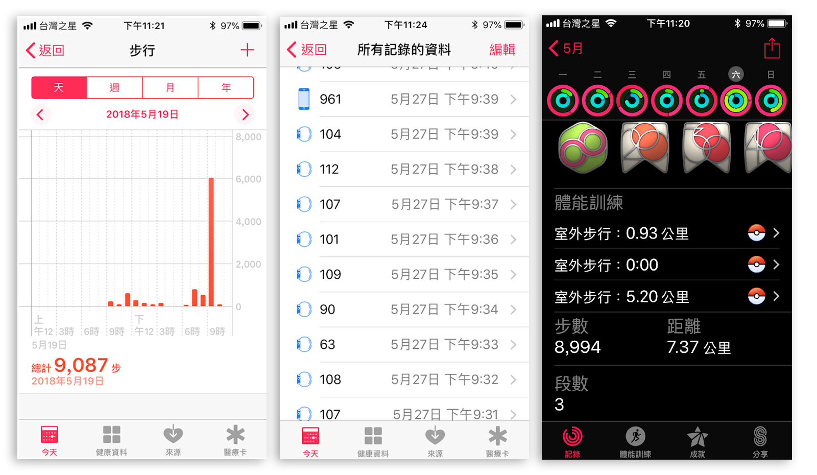 apple watch 活動記錄