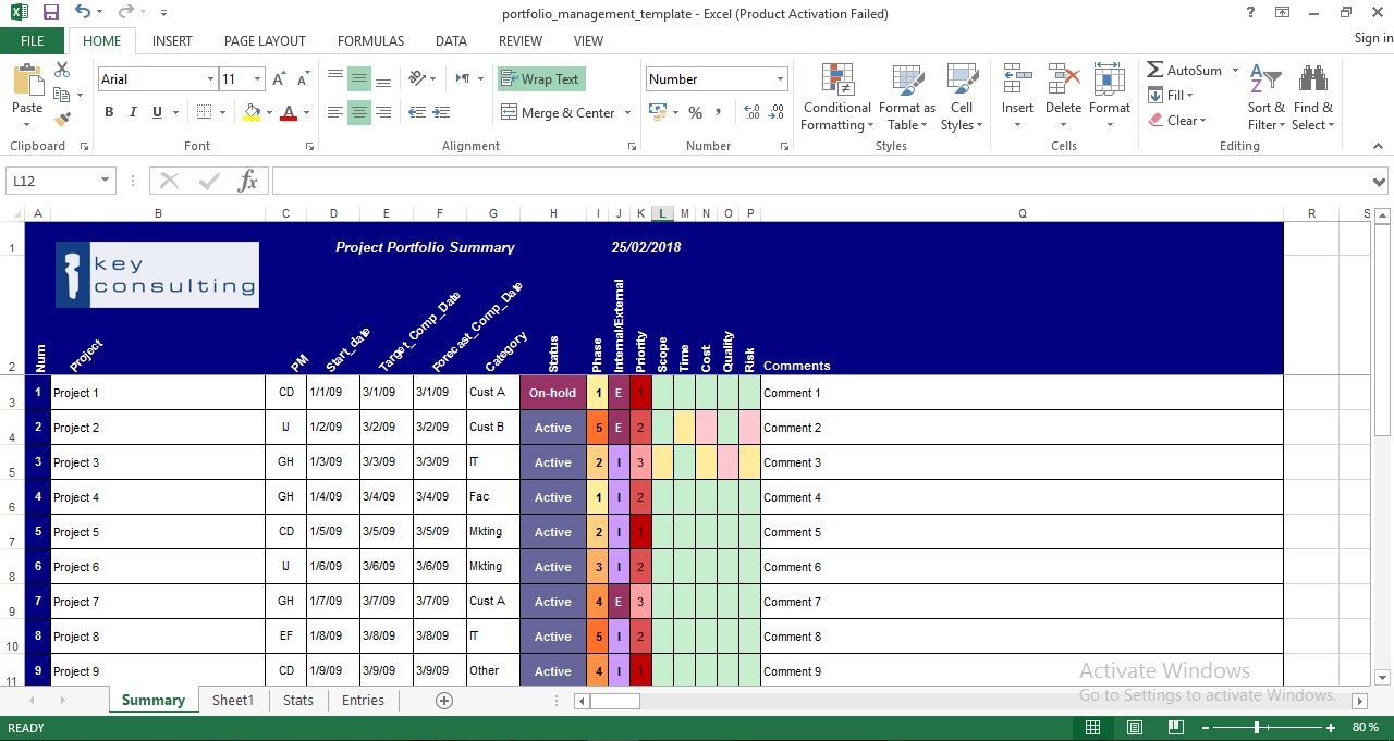 Download Project Portfolio Management Excel Template Engineering Feed