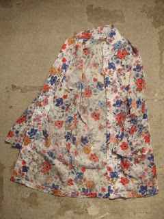 FWK by Engineered Garments "Lab Shirt in White Multi Floral Sheeting"