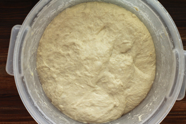 dough after two stretches and folds