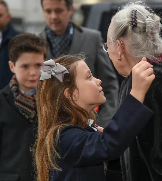 Crown Princess Mary,  Princess Isabella,  Princess Marie. wore JOSEPH Double Cashmere Oslo Coat and Prada boots