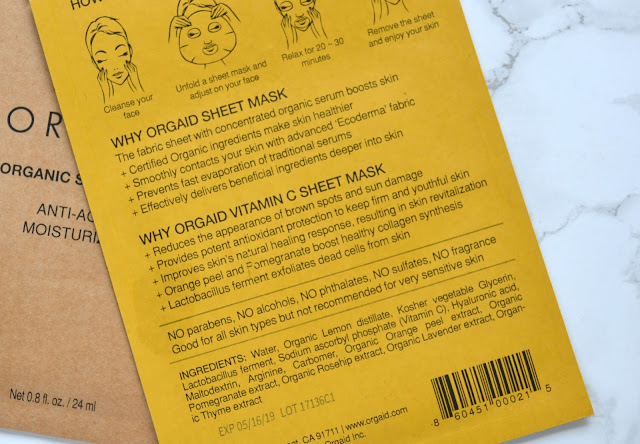 ORGAID Organic Sheet Mask Review