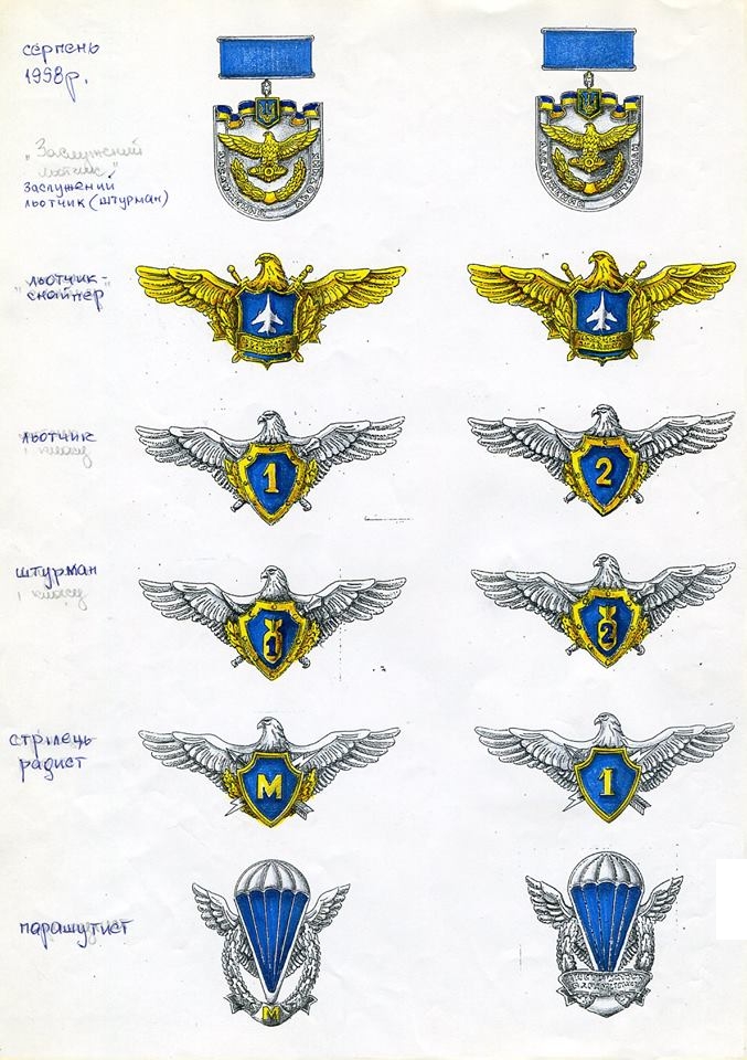 Історія створення нагрудних знаків і знаків класності ВПС України