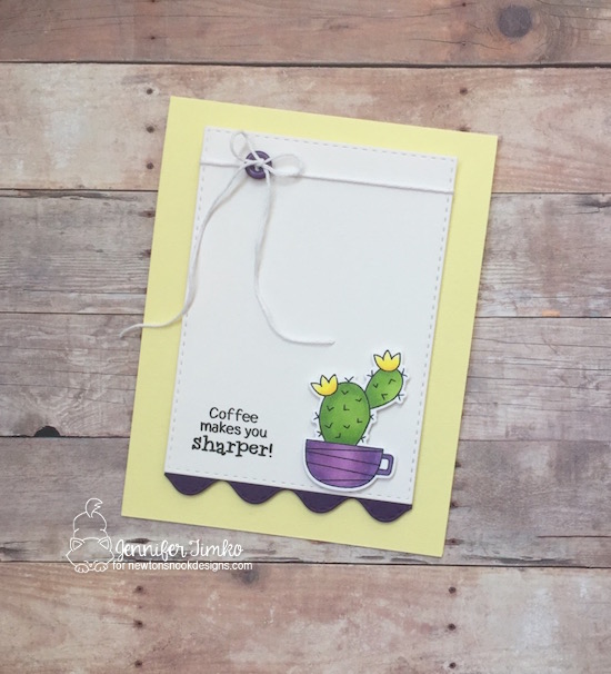 Coffee Makes You Sharper Card by Jennifer Timko | Cuppa Cactus Stamp set by Newton's Nook Designs #newtonsnook #handmade