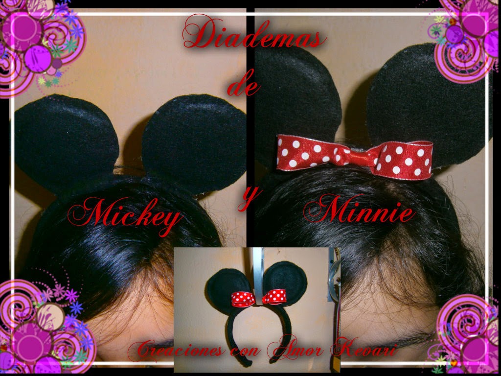Como hacer diadema de Minnie Mouse /orejas de Minnie Mouse