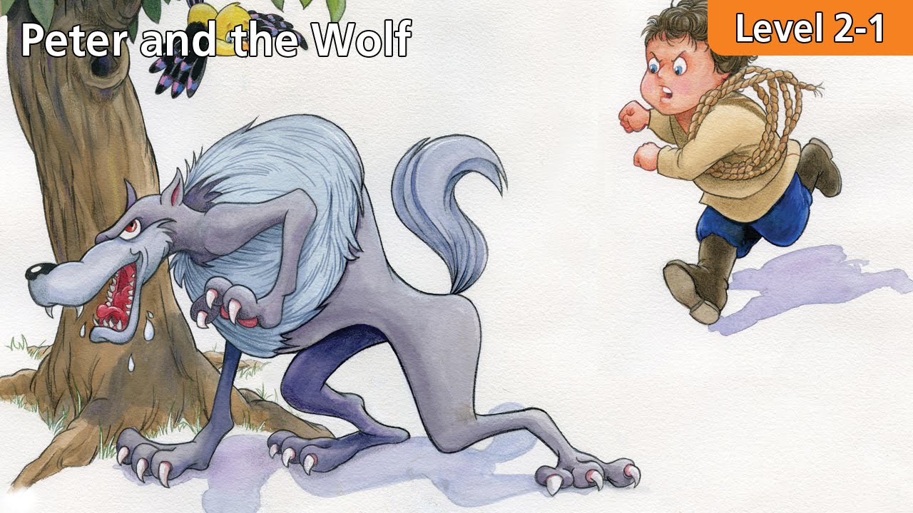 Peter and the Wolf - cartoon video with english subtitles (level 2) .