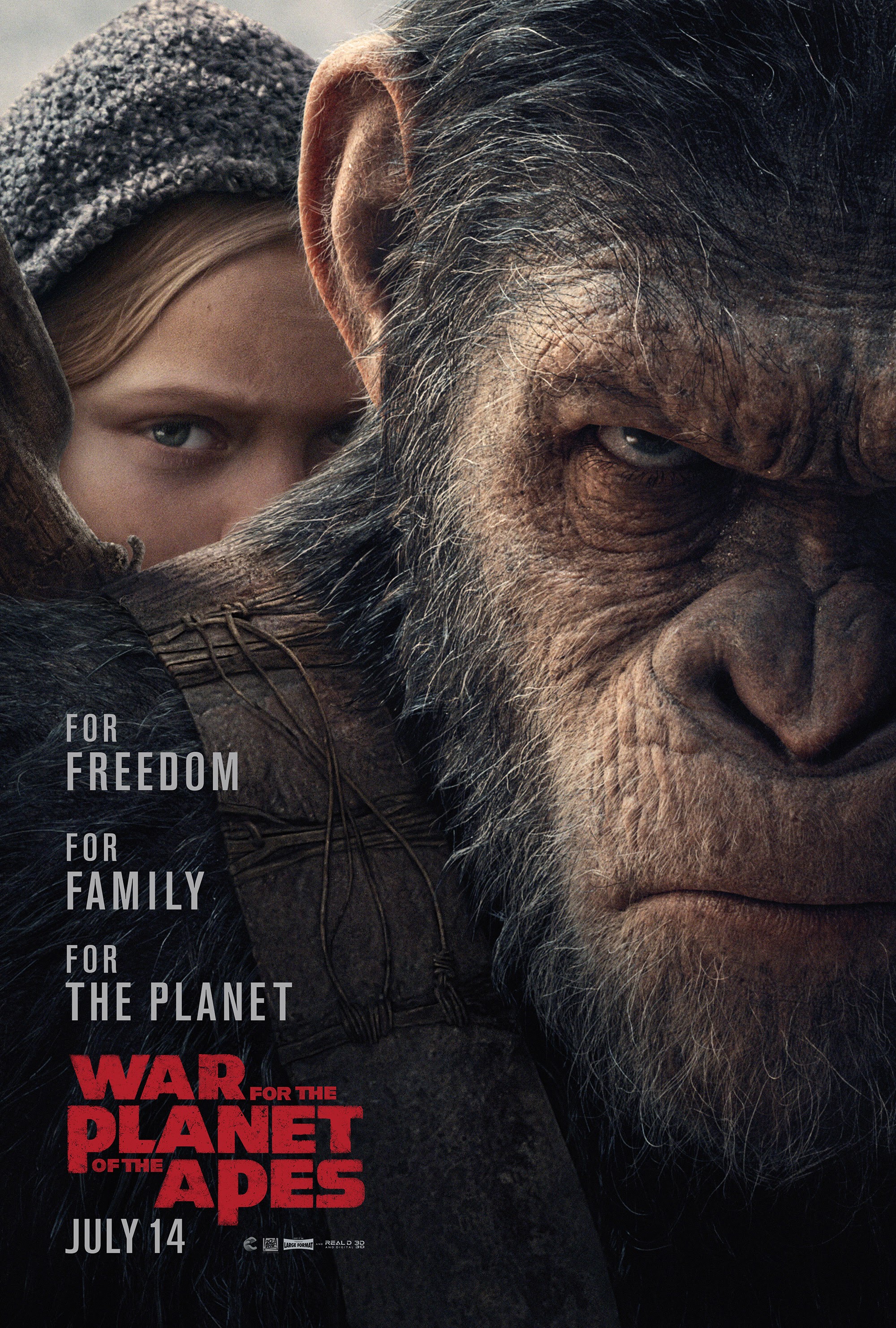 Planet of the Apes : 無慈悲で容赦のない戦争と裏切り ! !、「猿の 